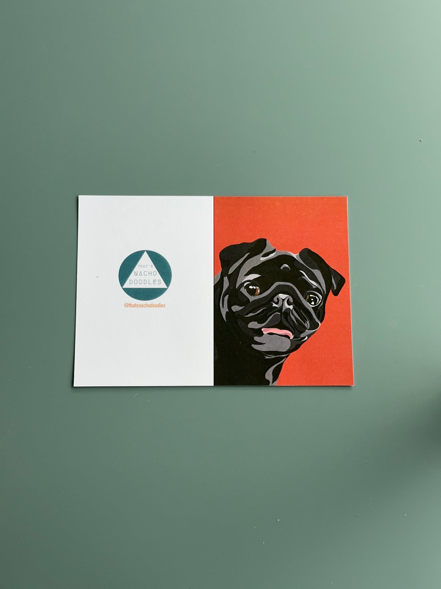 BLACK PUG Greeting Card