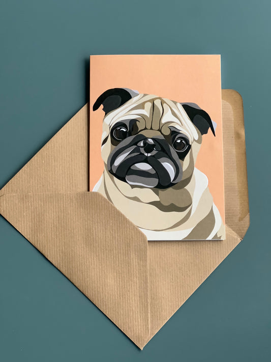 FAWN PUG Greeting Card