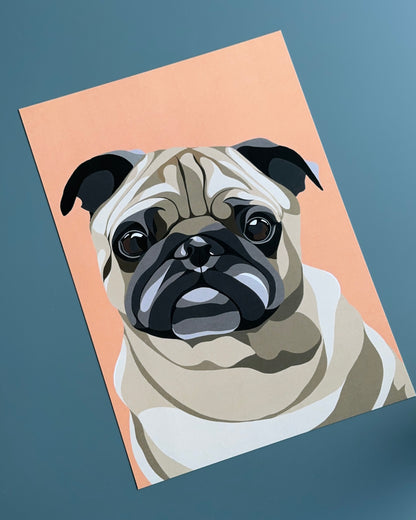 FAWN PUG Art Print